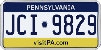 PA license plate JCI9829