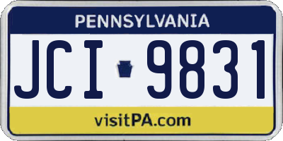 PA license plate JCI9831