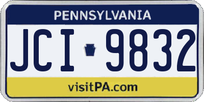 PA license plate JCI9832
