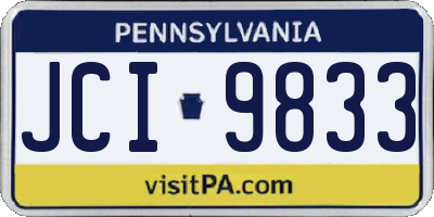 PA license plate JCI9833