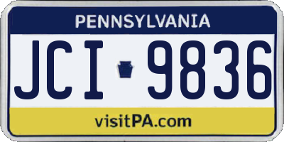 PA license plate JCI9836