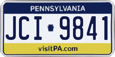 PA license plate JCI9841