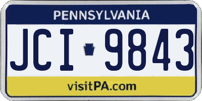 PA license plate JCI9843