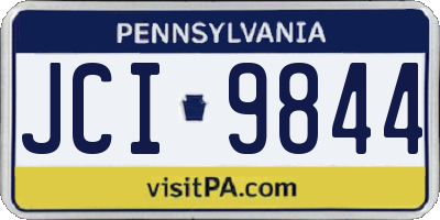 PA license plate JCI9844