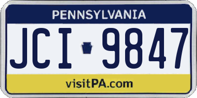 PA license plate JCI9847
