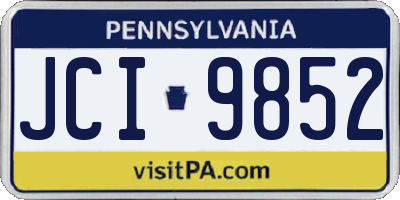 PA license plate JCI9852