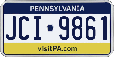 PA license plate JCI9861