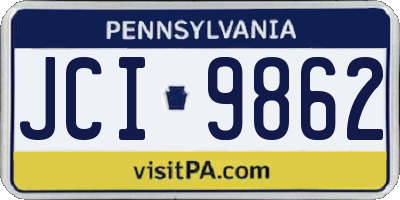 PA license plate JCI9862