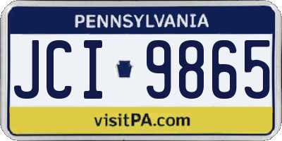PA license plate JCI9865