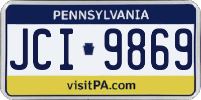 PA license plate JCI9869