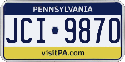 PA license plate JCI9870