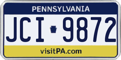 PA license plate JCI9872