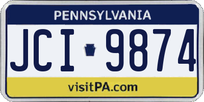 PA license plate JCI9874