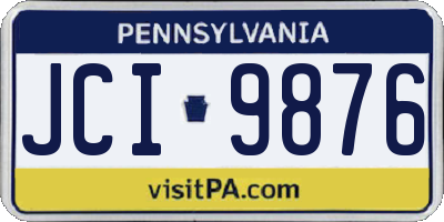 PA license plate JCI9876