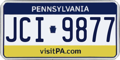 PA license plate JCI9877
