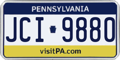 PA license plate JCI9880