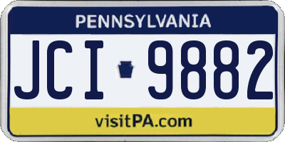 PA license plate JCI9882