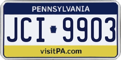 PA license plate JCI9903