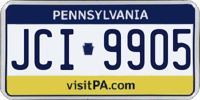 PA license plate JCI9905