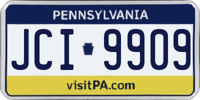 PA license plate JCI9909