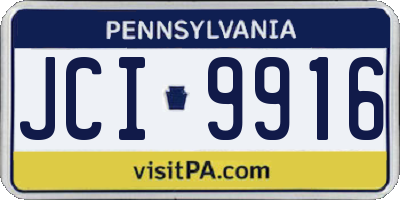 PA license plate JCI9916