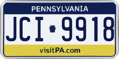 PA license plate JCI9918
