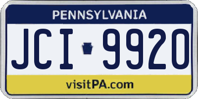 PA license plate JCI9920