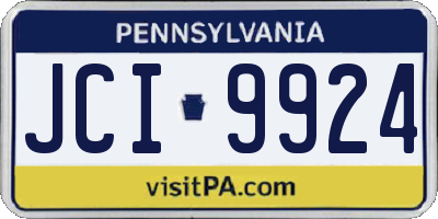 PA license plate JCI9924