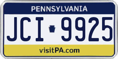 PA license plate JCI9925