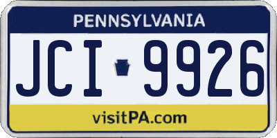 PA license plate JCI9926