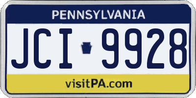 PA license plate JCI9928