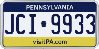 PA license plate JCI9933