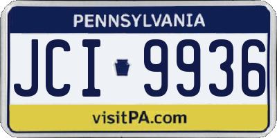 PA license plate JCI9936