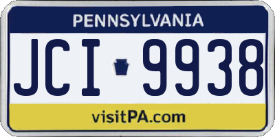PA license plate JCI9938