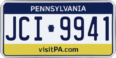 PA license plate JCI9941