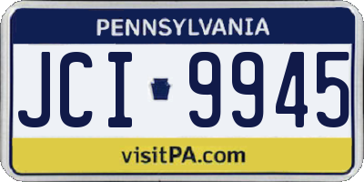PA license plate JCI9945