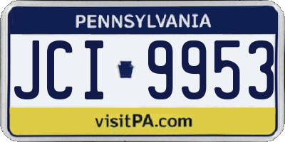 PA license plate JCI9953