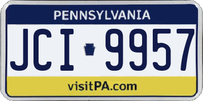 PA license plate JCI9957