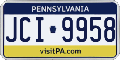PA license plate JCI9958