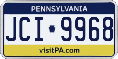 PA license plate JCI9968