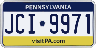 PA license plate JCI9971