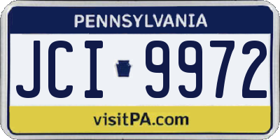 PA license plate JCI9972