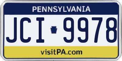PA license plate JCI9978