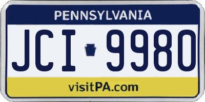 PA license plate JCI9980