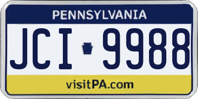 PA license plate JCI9988