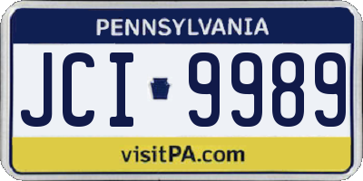 PA license plate JCI9989