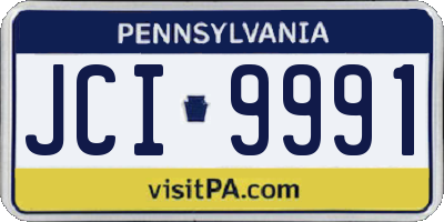 PA license plate JCI9991