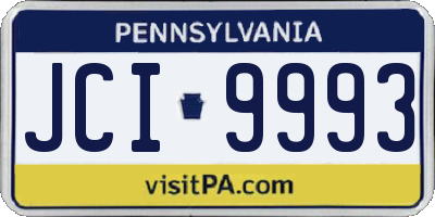 PA license plate JCI9993