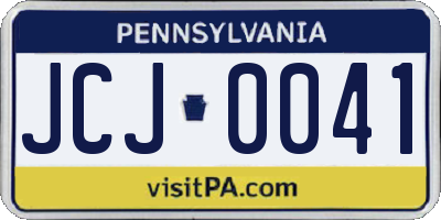 PA license plate JCJ0041