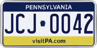 PA license plate JCJ0042